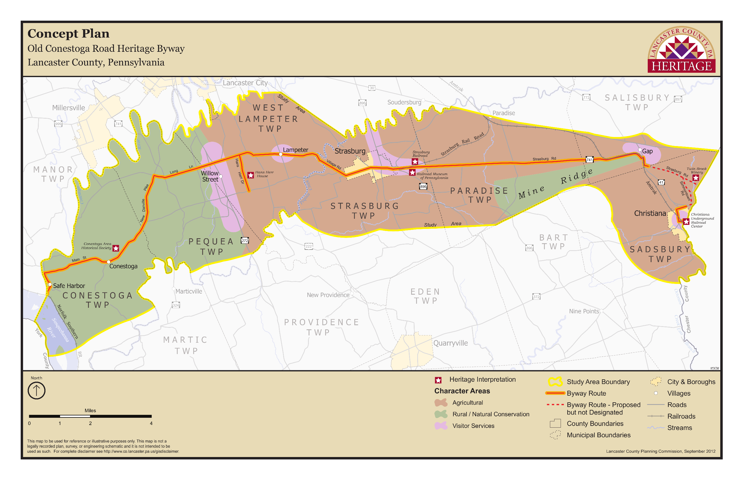 Old Conestoga Road Heritage Byway Concept Plan map
